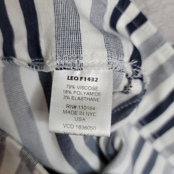 Avenue Montaigne Women's Leo Pant Blue & White Striped Cropped Flare Siz… - Picture 4 of 11